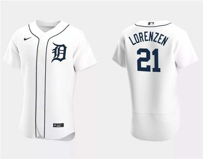 Men's Detroit Tigers #21 Michael Lorenzen White Flex Base Stitched Jersey